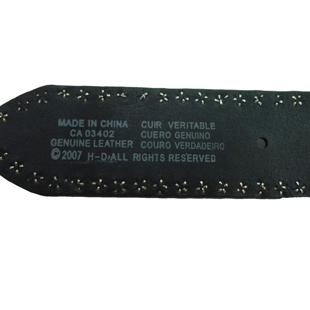 2007‎ Harley Davidson Studded Black Leather Belt with Buckle- XL 38